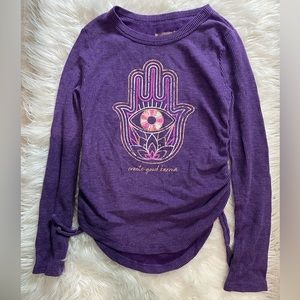 Collection X by Justice “create good karma” purple long sleeve top girls sz 10